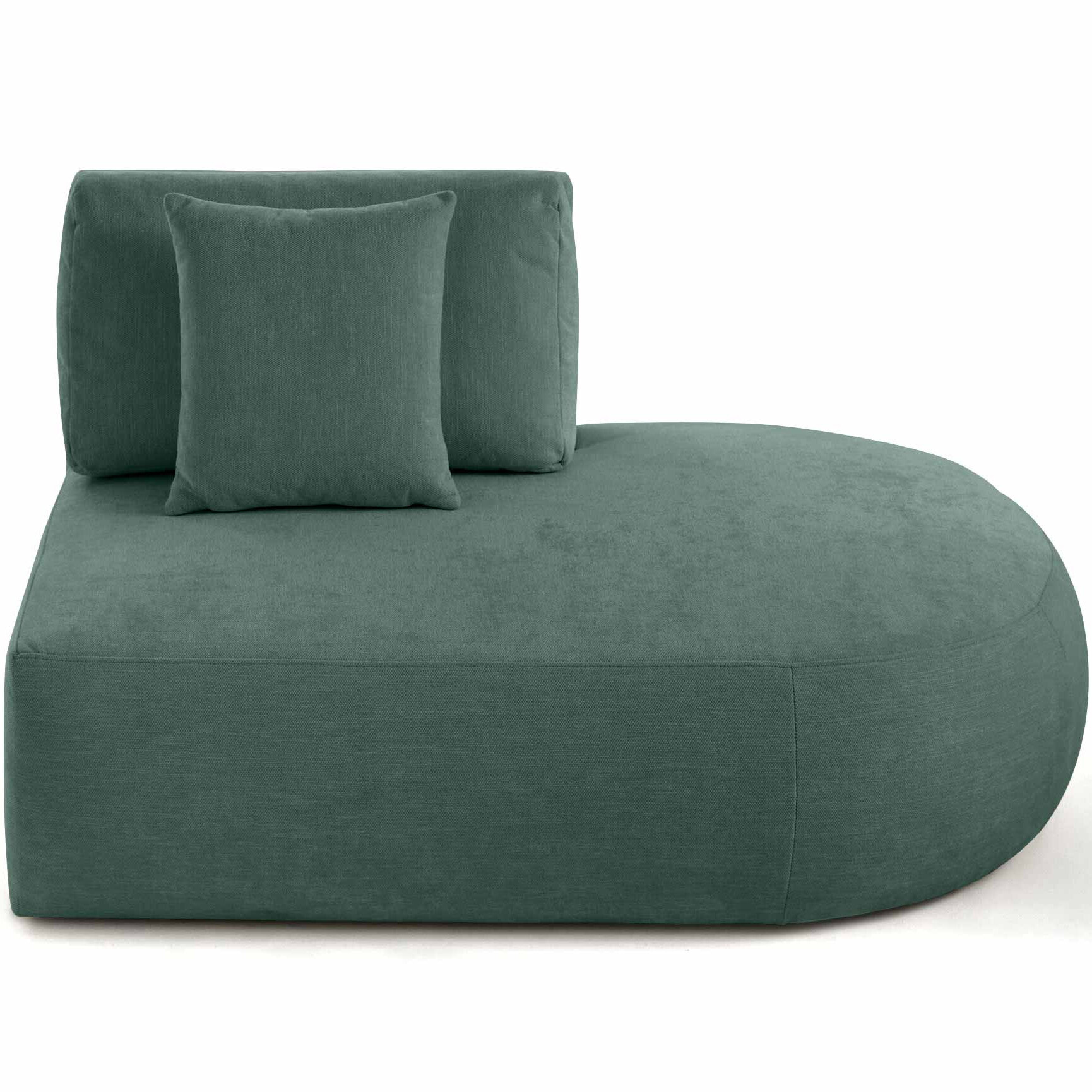 Santorini - module d'assise droit - en tissu texturé - Vert