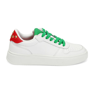 Sneakers bianco-rosso