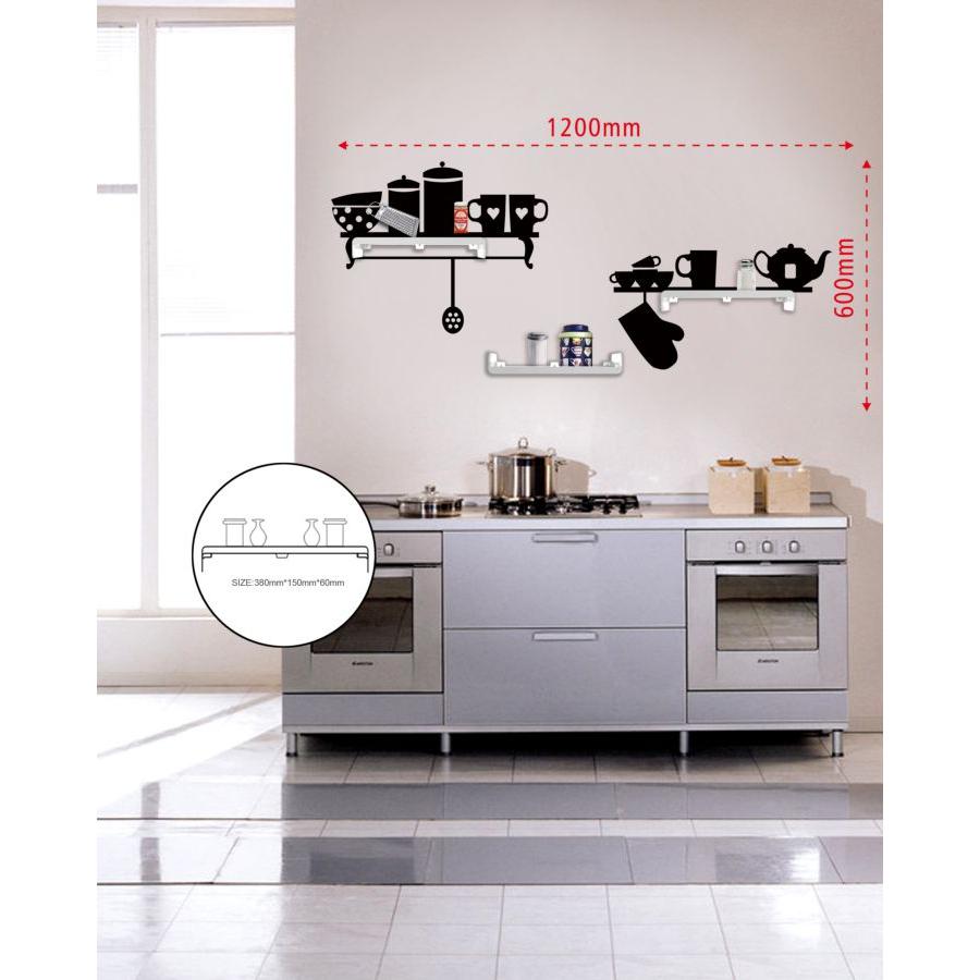 STICKER DA PARETE KITCHEN CON MENSOLE OFFICINE 55 BICOLORE