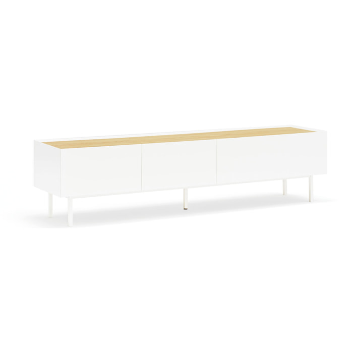 Mueble de televisión Arista con 2 cajones y 1 puerta abatible blanco