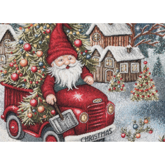 Runner Natalizio Cucina Salotto In Tessuto Gobelin Cinigliato Made in Italy Disegno Truck
