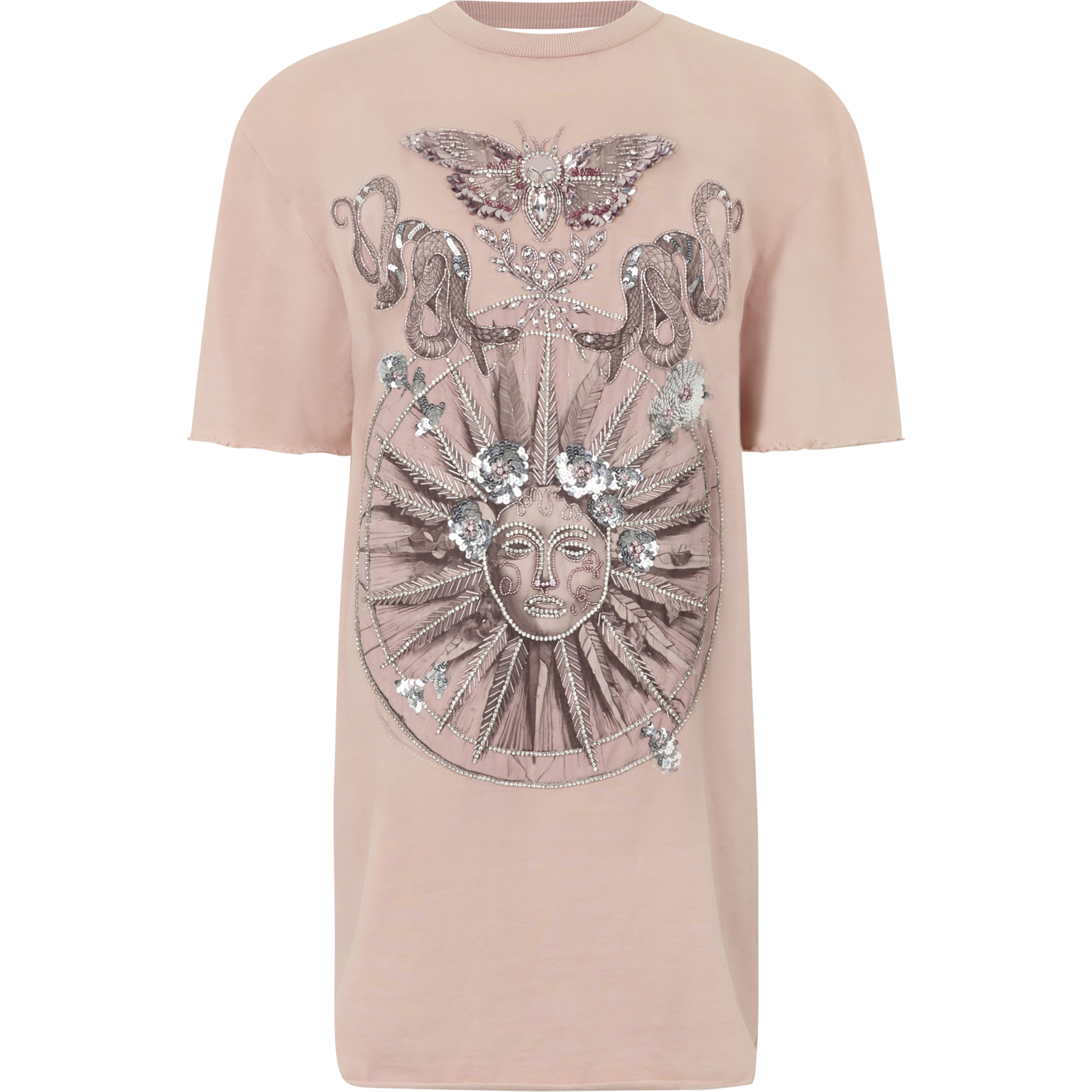 PHILIPP PLEIN Open Back T-Shirt Dress Butterfly Tattoo