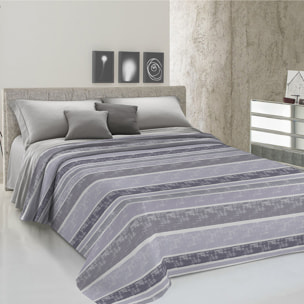 Copriletto di cotone Riga Rodrigo grigio