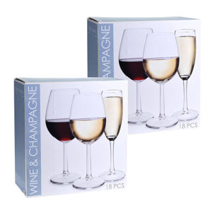 Well home set de 36 copas de vino y champagne