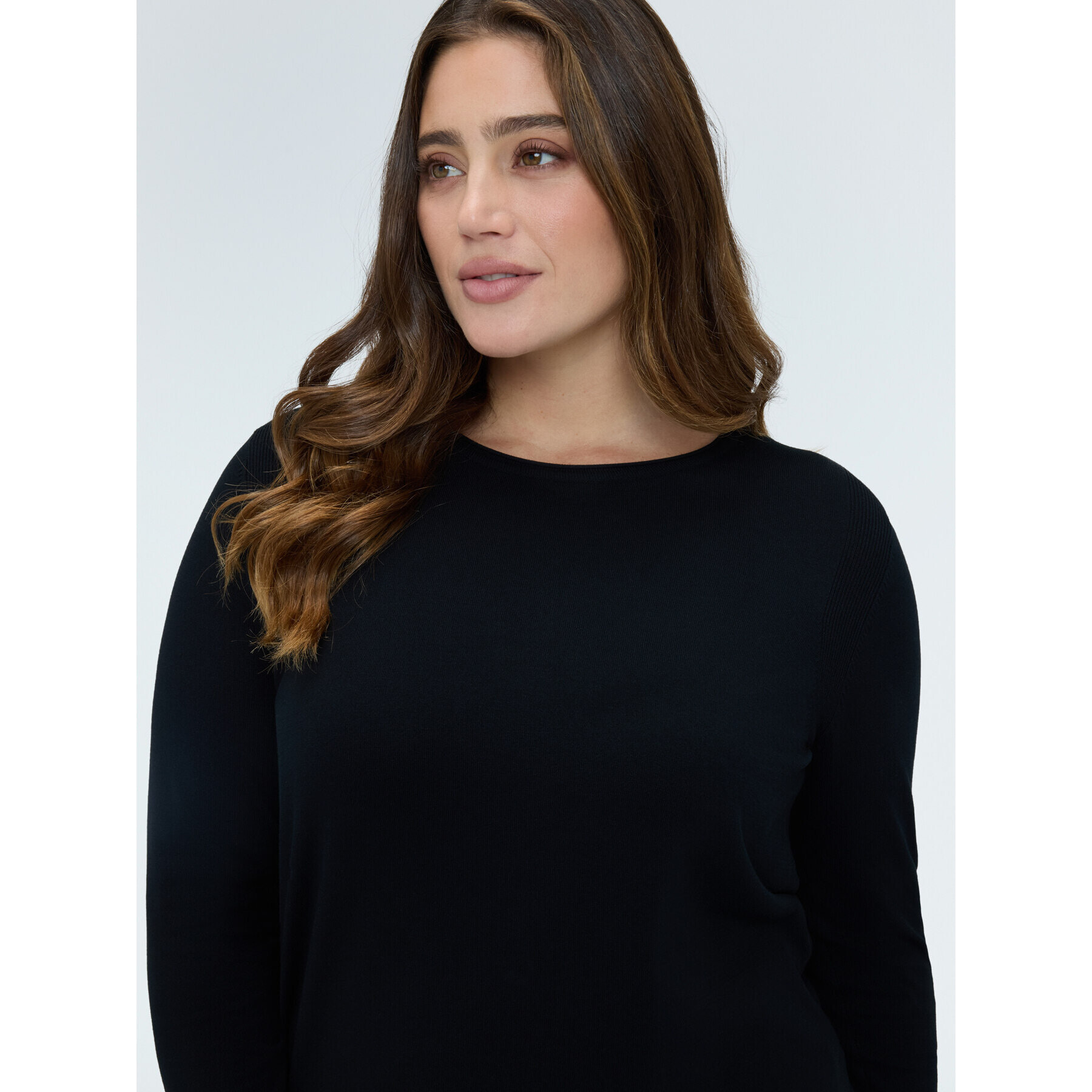 Fiorella Rubino - Camiseta de cuello redondo en mezcla de viscosa - Negro