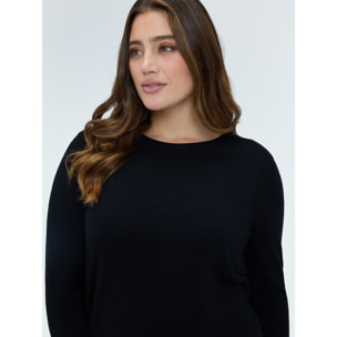 Fiorella Rubino - Camiseta de cuello redondo en mezcla de viscosa - Negro