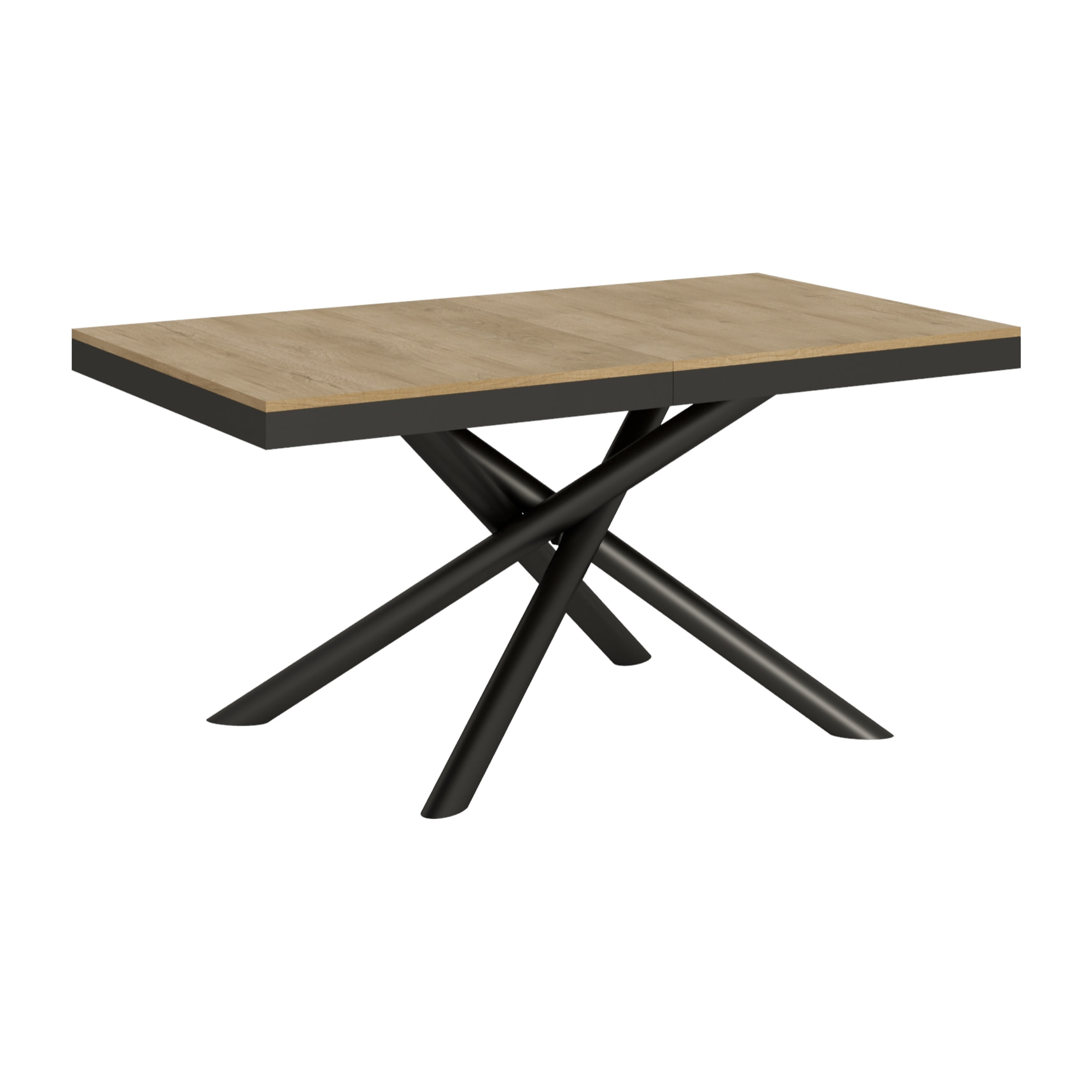 Table extensible 90x160/264 cm Famas Evolution Chêne Nature cadre Anthracite