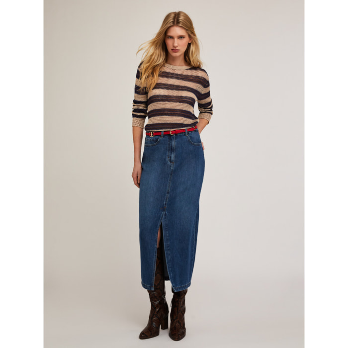 Motivi - Gonna longuette in denim - Blu