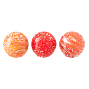 J-Line Presse-papier Balle - verre - orange - small - 3 pièces