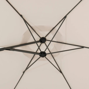 Parasol déporté rond "Naulia" blé 3,3m en acier polyester et nylon