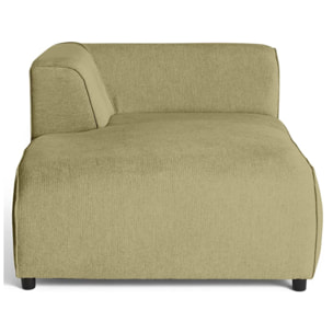 Suaro - Module d'assise méridienne gauche en tissu texturé - Vert sauge