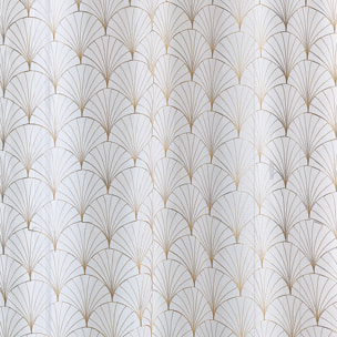 Paire de petits voilages brodés au style art déco - Beige