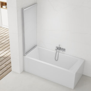 Swiss Aqua Technologies Vision 140x120 cm pare-baignoire coulissant en verre, traitement Easy Clean, chrome (SATVZVI120CRT)