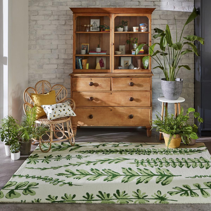 Tapis salon et chambre fait à la main en laine motif floral CEBI
