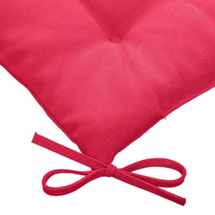Galette de chaise carrée 4 points "Korai" grenade 40x40x4cm en polyester