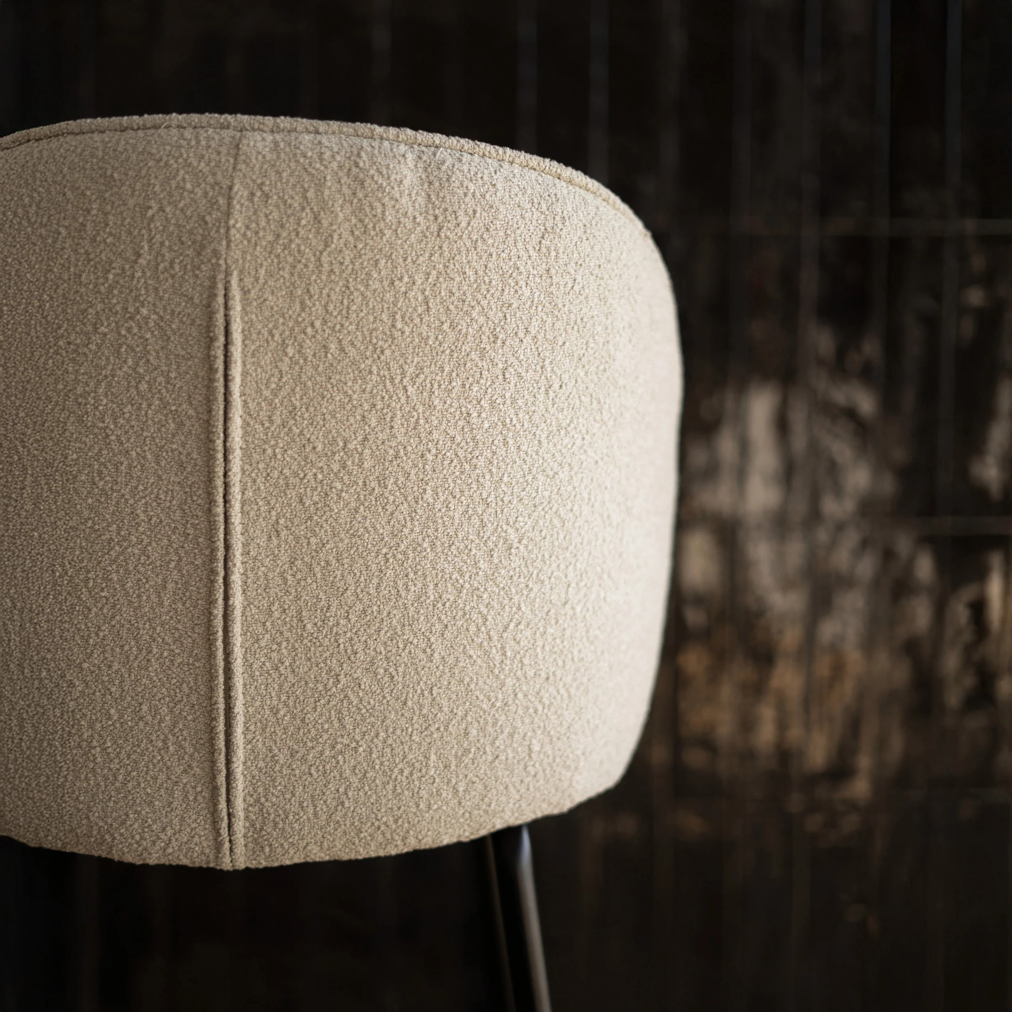 Lot de 2 chaises pour îlot central 66 cm en tissu bouclé beige - Groom