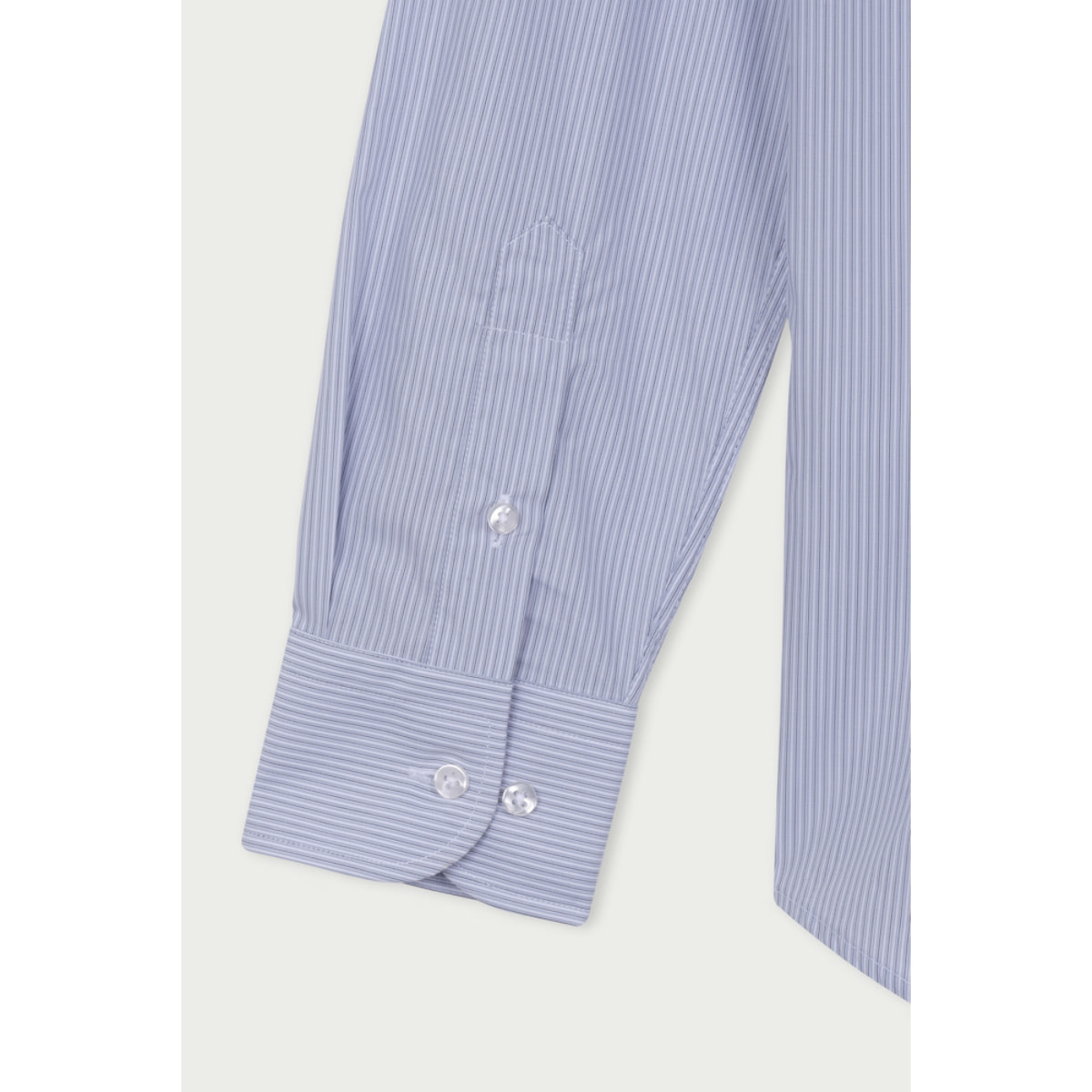 Camicia Uomo 1 Bottone Italiano Slim Cotone Riga Stretta Grigio/Bianco