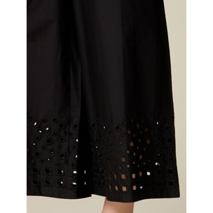 Oltre - Pantaloni cropped con ricamo sul fondo - Nero