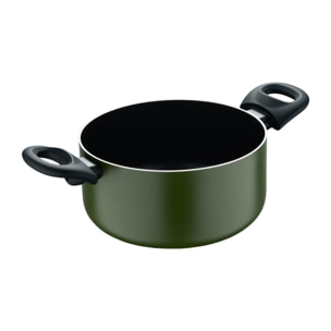 Cacerola con tapa en aluminio prensado, antiadherente, ideal para cocina diaria