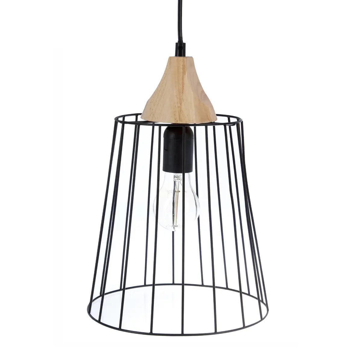 Suspension filaire "Nut" métal noir D23cm