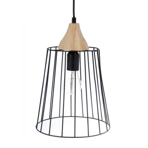 Suspension filaire "Nut" métal noir D23cm