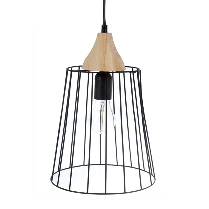 Suspension filaire "Nut" métal noir D23cm