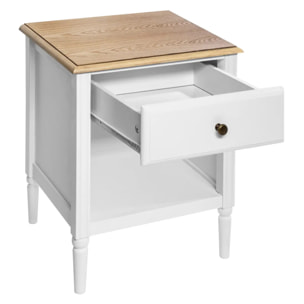 Table de chevet "Solen" bois blanc H61cm