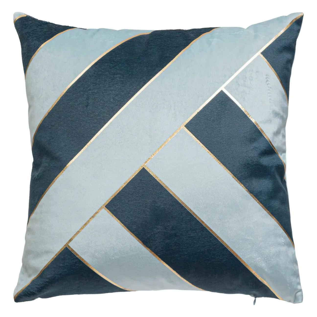 Coussin velours Nelya bleu 40x40cm