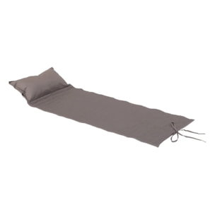 Coussin de transat enroulable "Adiya" taupe 180x60cm en polyester