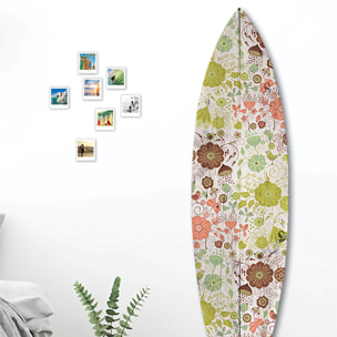 Planche de surf décorative fleuri rétro Tableau alu Dibond