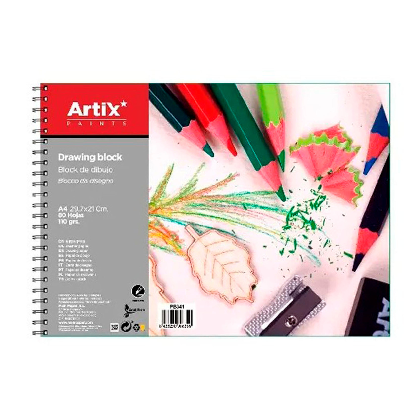 PACK 6 UNIDADES BLOC DE DIBUJO A4 80 HOJAS 110 g/m²