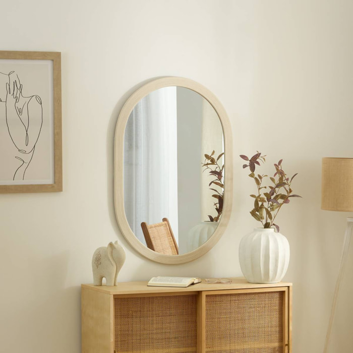 Miroir Kendra ovale 68x98cm beige
