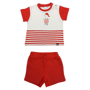 SET 2 PZ JERSEY BIANCO ROSSO PAPEROTTO