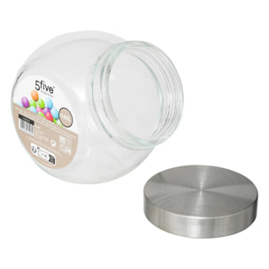 Bocal verre à bonbons couvercle inox 650ml