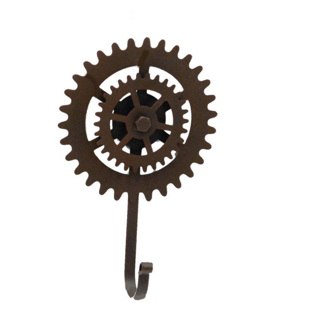 Appendino in metallo da 1 posto, marrone arrugginito cm15x24x5,5