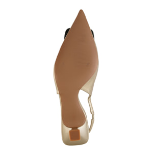 Decolletè slingback con tacco basso a rocchetto