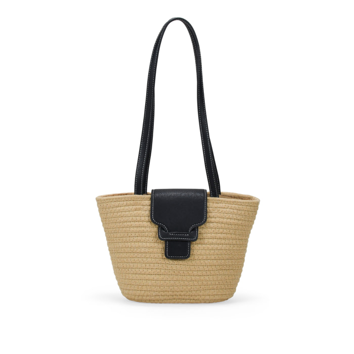 Bolso de hombro tostado con solapa
