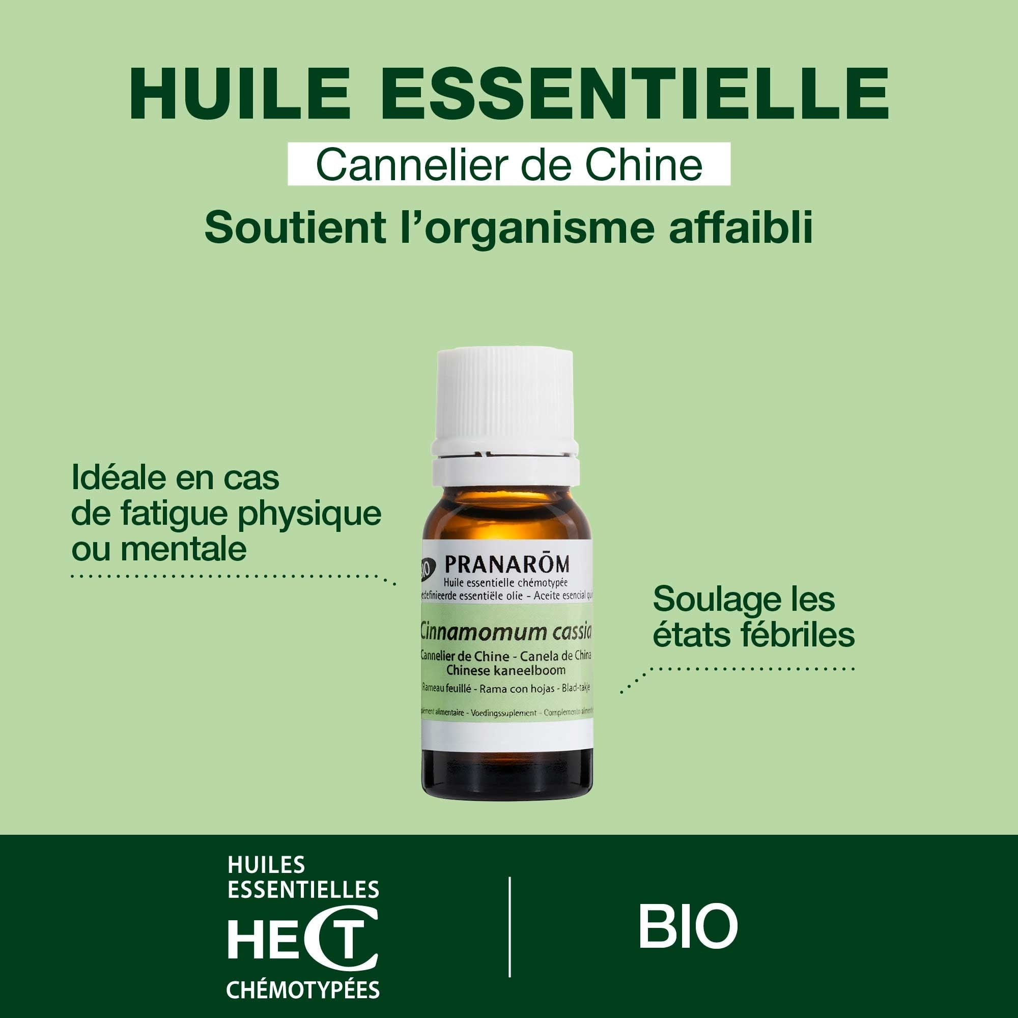 Pranarom - Duo Huile Essentielle de Cannelier de Chine - Bio - 10 ml