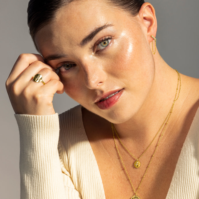 Pendientes acabados en oro amarillo de 18K