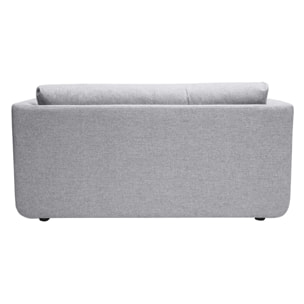 Canapé convertible 2 places en tissu gris clair LEON