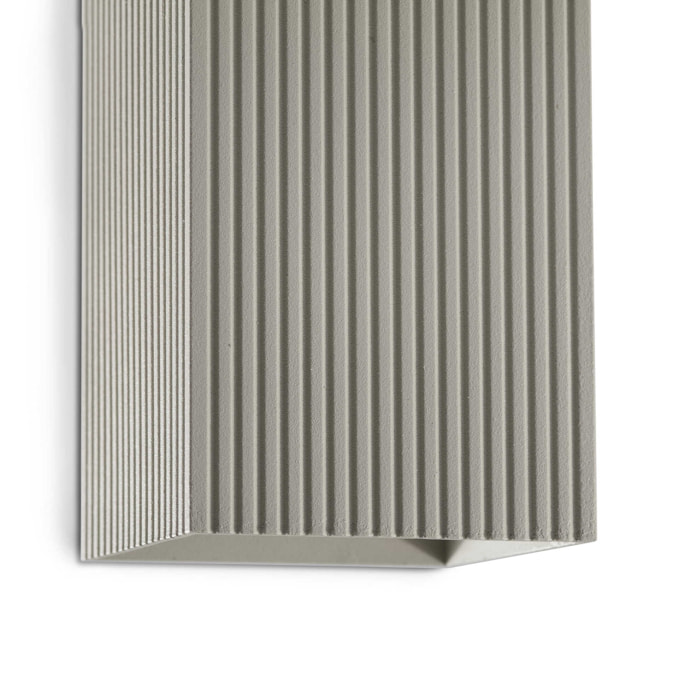 LUNE 2L Applique carré gris cannelée