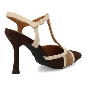 Zapato destalonado tacón fino elegante