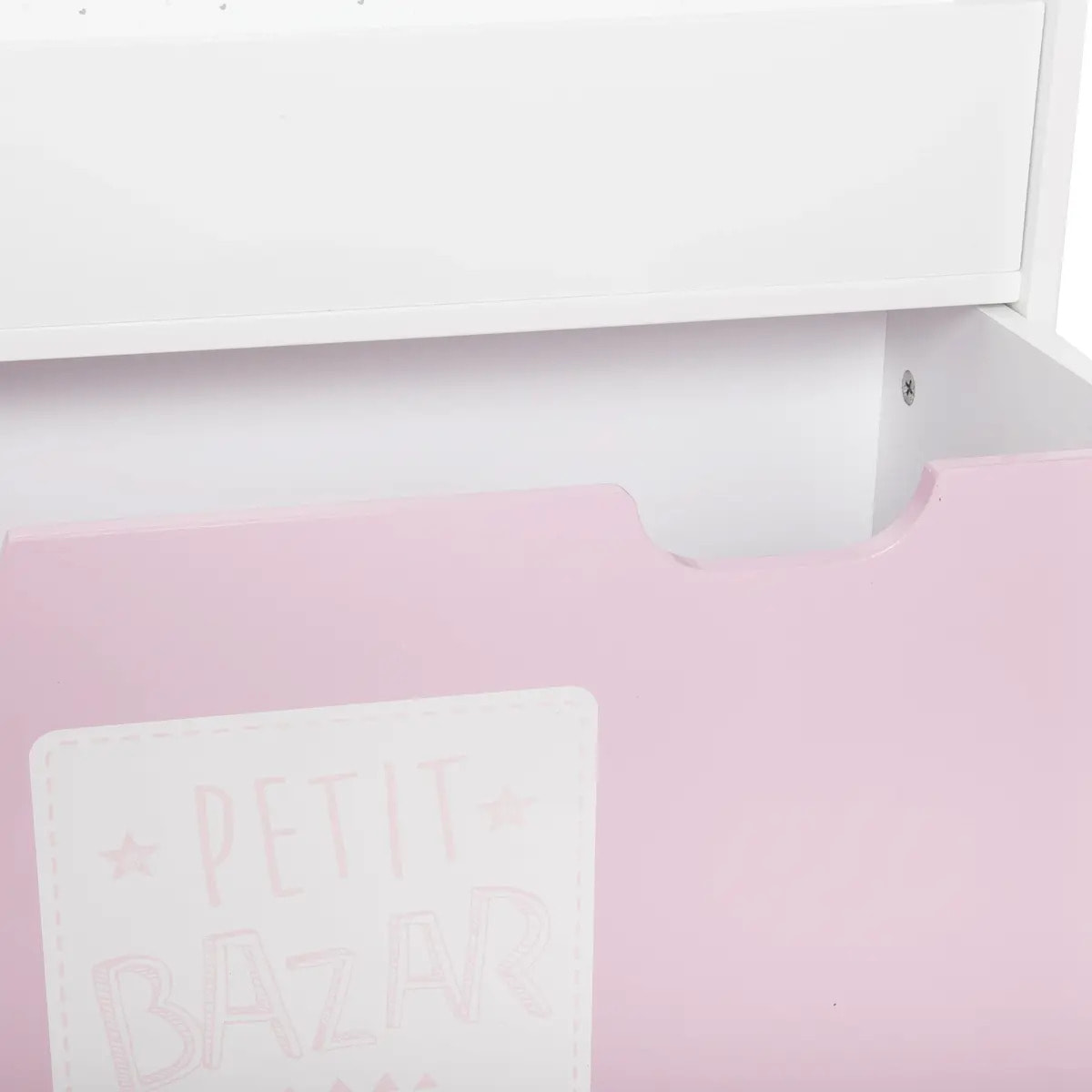 Bibliothèque enfant à roulettes rose
