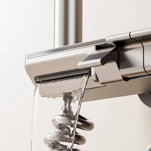 Set di doccia completo Y2 montato a parete. Con display digitale e molteplici modalità d'acqua, con miscelatore, illuminazione ambientale e controllo preciso.