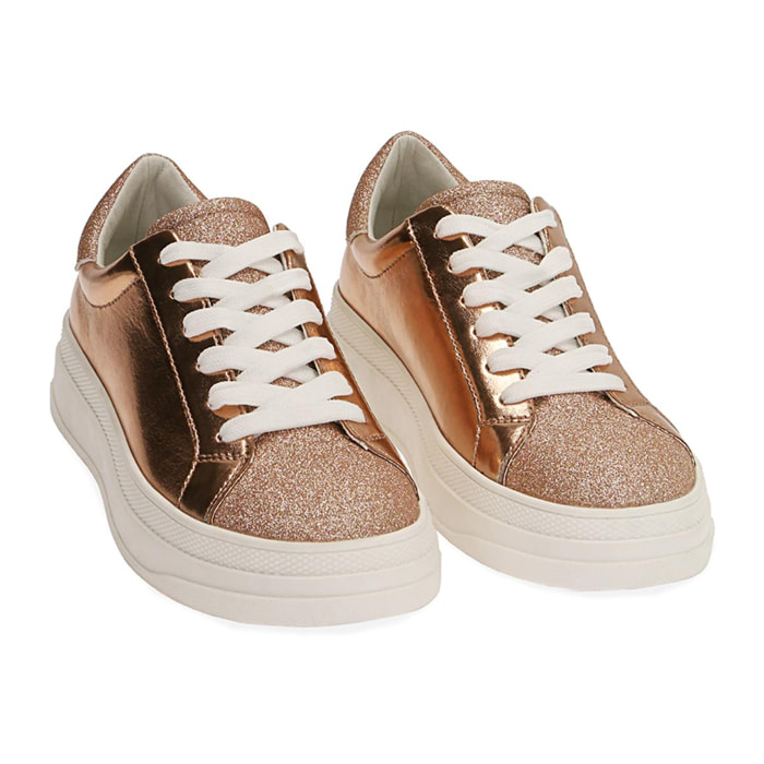 Sneakers oro rosa laminato