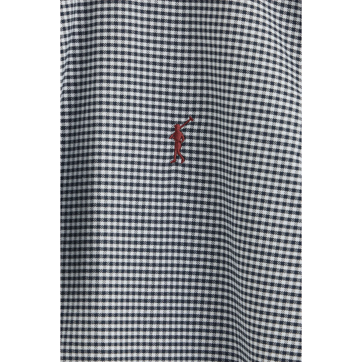 Camisa azul marina de corte slim y cuadros vichy con logo Rigby Go