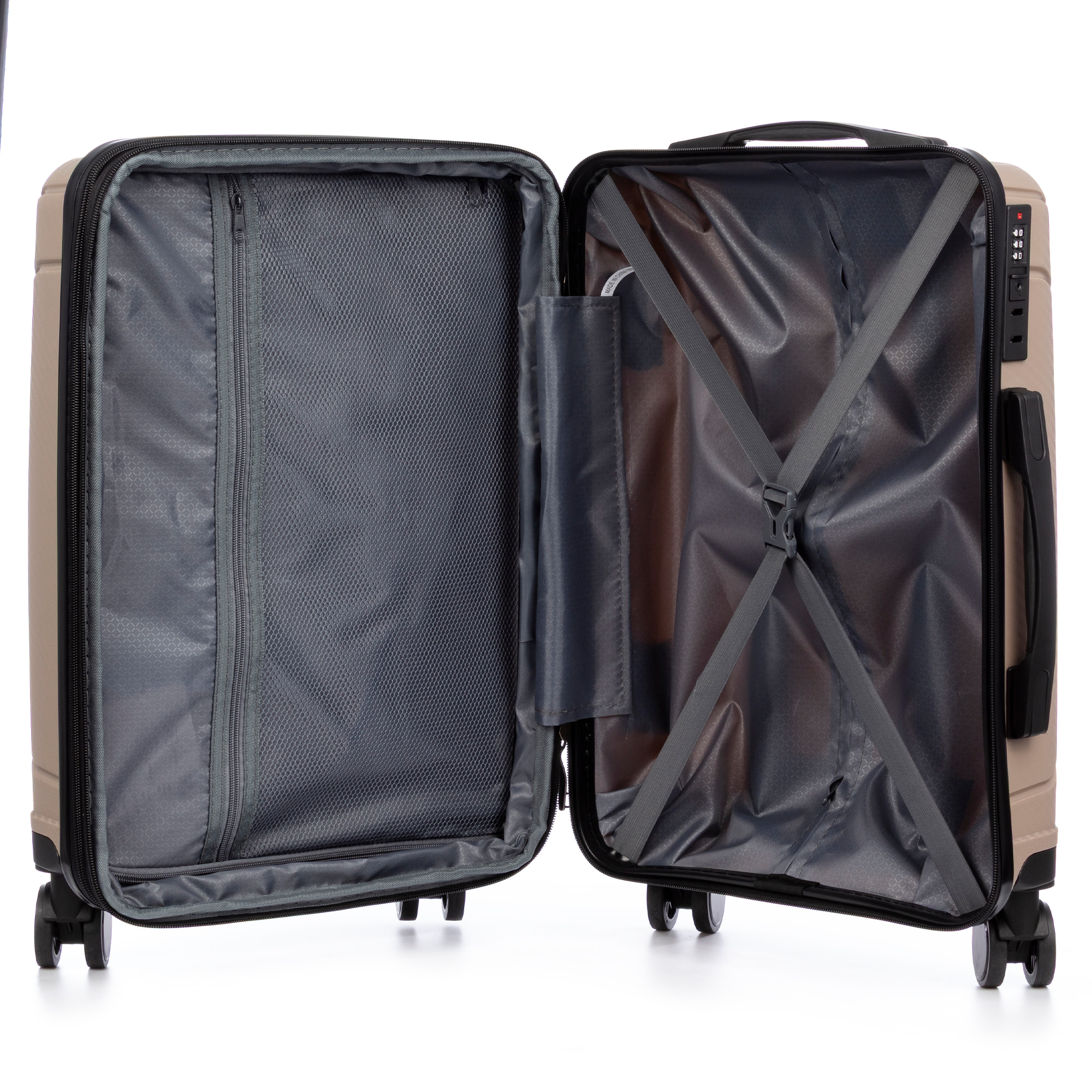 Juego de 3 maletas trolley expandibles de PP resistente a la rotura. Cerradura TSA numérica, 4 ruedas dobles giratorias 360°.