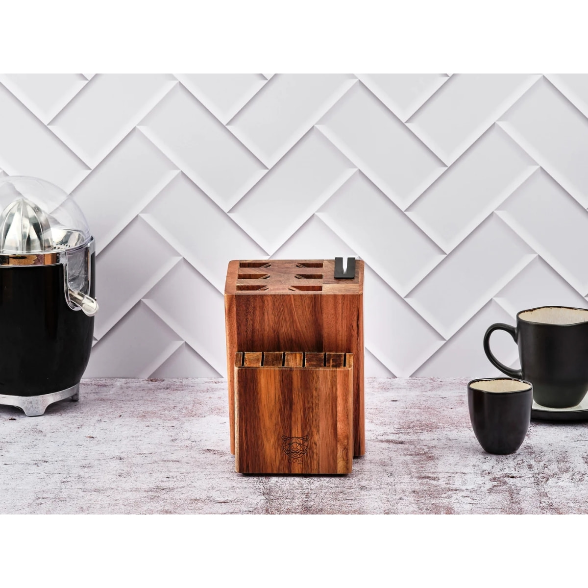 Bloc couteaux de cuisine et couteaux à steak ERLING LOVIISA - 14 pièces