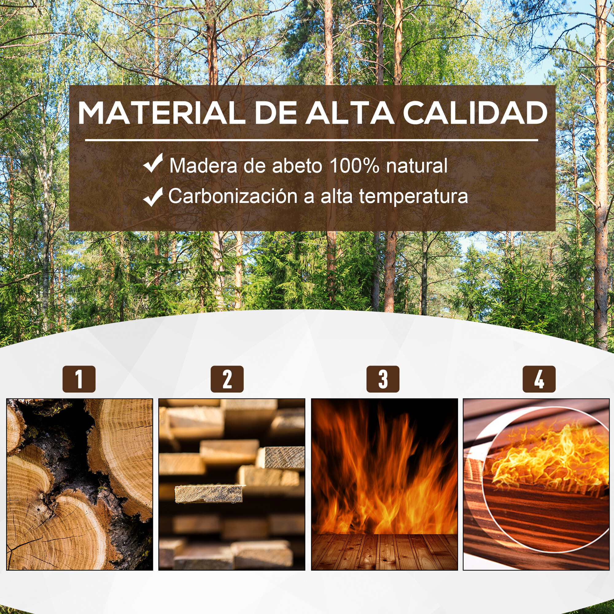 Jardinera Exterior Grande de Madera, Huerto Urbano Elevado con Fondo Abierto para Cultivar Plantas, Flores, Hierba, Macetero Exterior Rectangular para Jardín Terraza 120x40x40 cm, Carbonizada