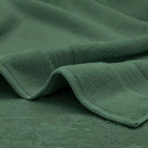 Drap de douche pur coton 550 g/m² uni vert Elea kaki